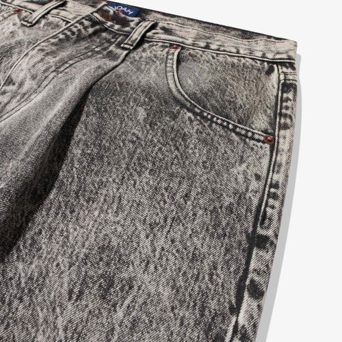 P092SS24 BLACK ACID WASH DENIM PANTS 0300