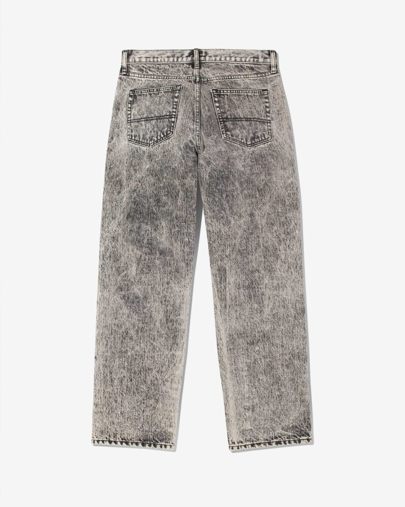 P092SS24 BLACK ACID WASH DENIM PANTS 0303