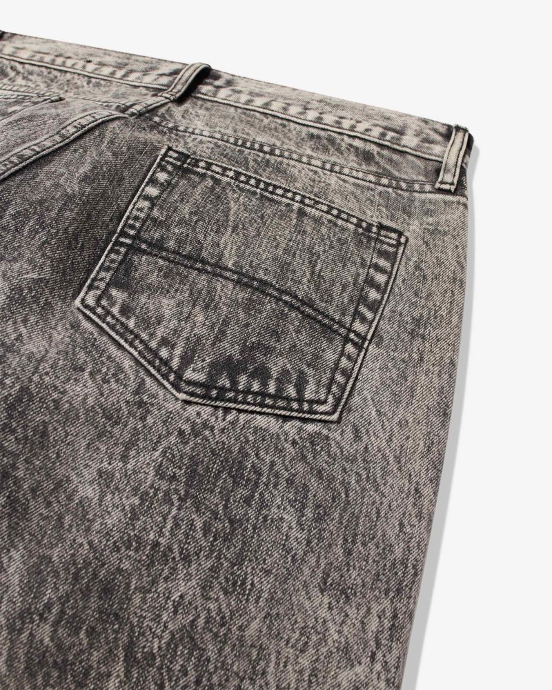 P092SS24 BLACK ACID WASH DENIM PANTS 0313