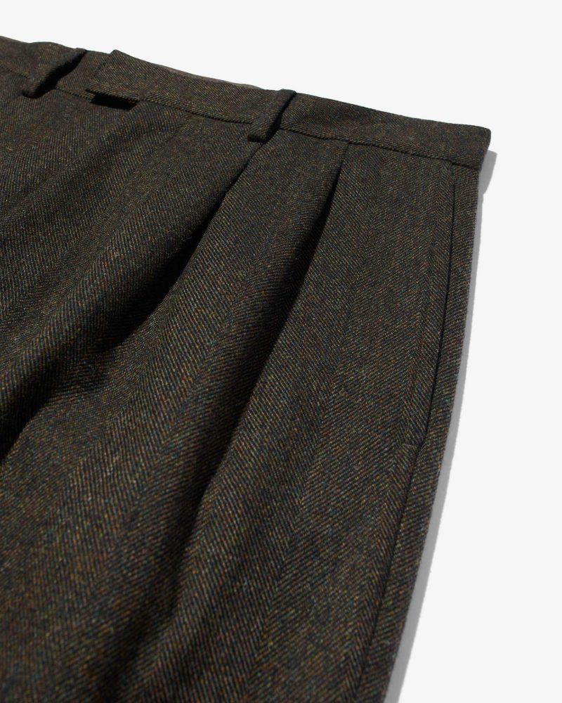 P111FW24 WOOL HERRINGBONE DOUBLE PLEAT TROUSERS 0250