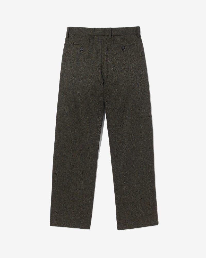 P111FW24 WOOL HERRINGBONE DOUBLE PLEAT TROUSERS 0256