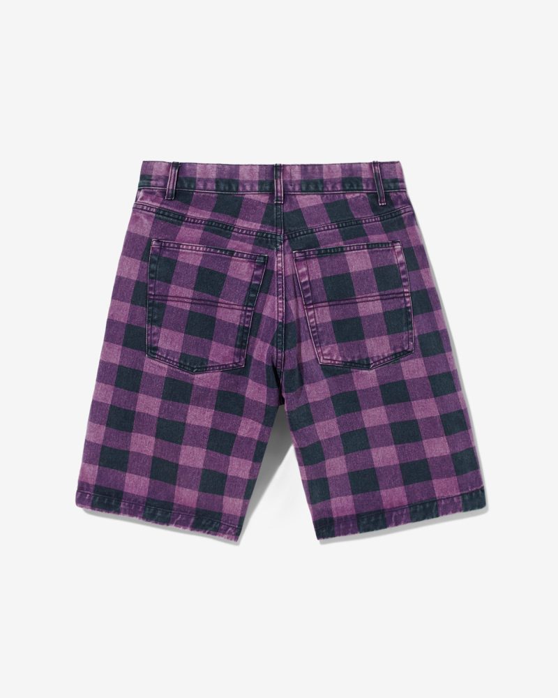 SH047SS24 5 POCKET BUFFALO PLAID SHORTS 0902