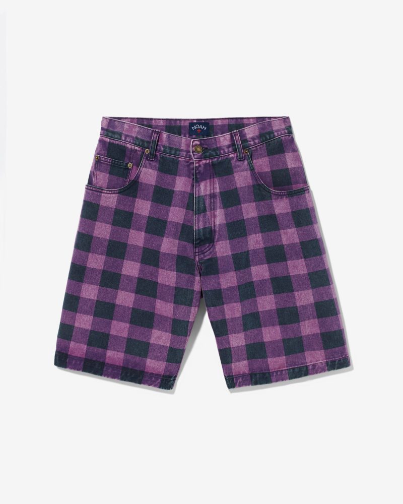 SH047SS24 5 POCKET BUFFALO PLAID SHORTS 1163