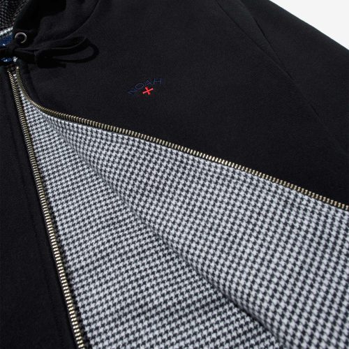 SS174FW24 HOUNDSTOOTH LINED HOODIE 0402