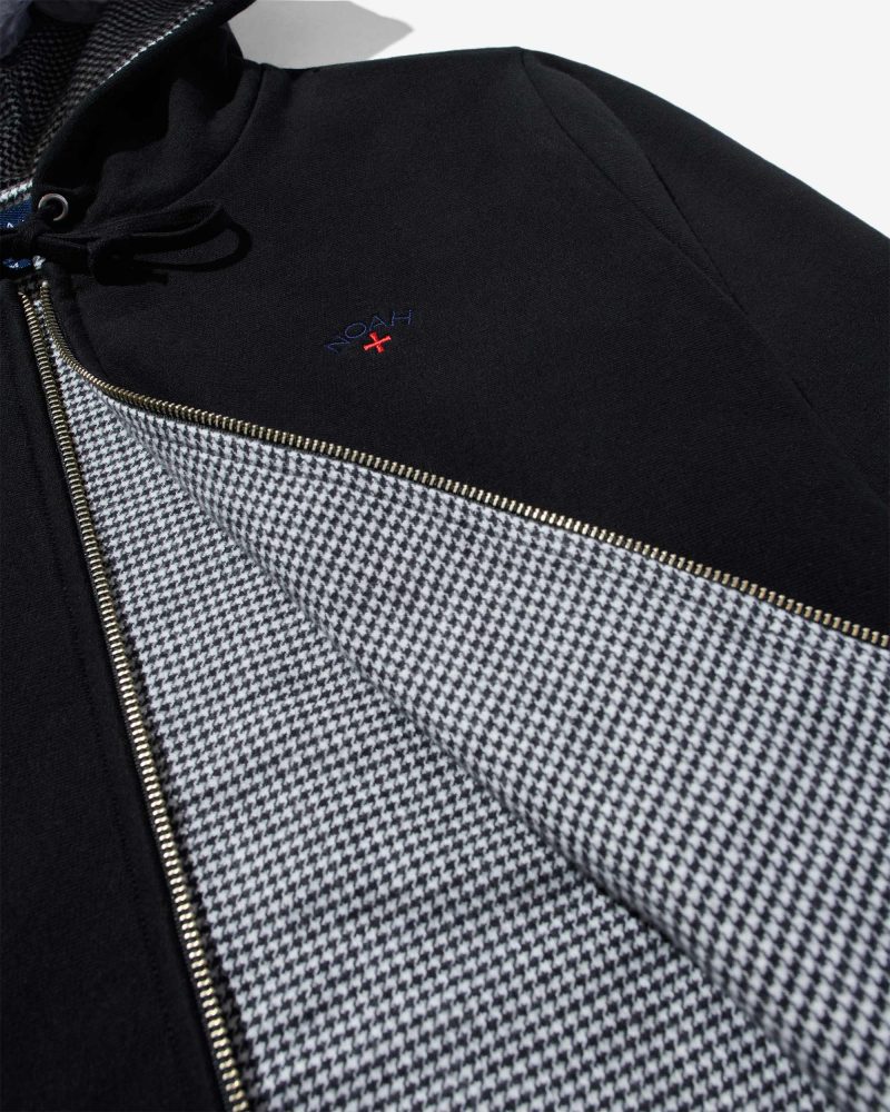 SS174FW24 HOUNDSTOOTH LINED HOODIE 0402