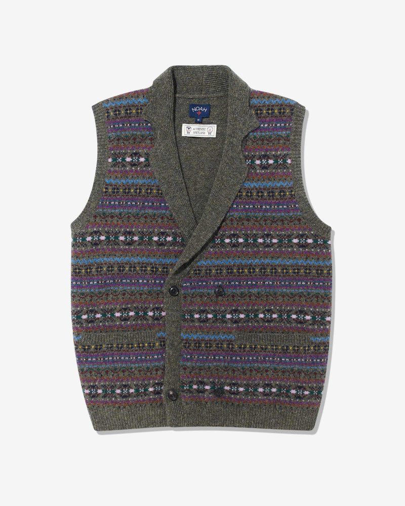 SW049FW23 FAIRISLE DOUBLED BREASTED VEST 0018