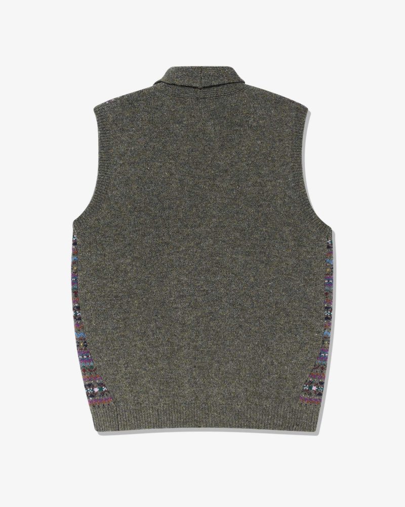 SW049FW23 FAIRISLE DOUBLED BREASTED VEST 0024