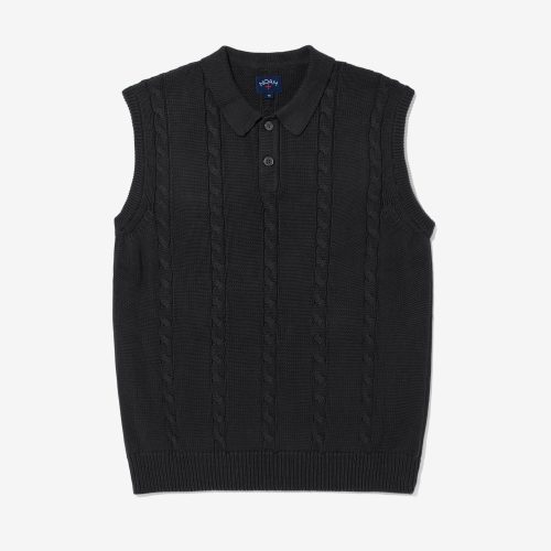 SW062SS24 COTTON CABLE KNIT VEST 0319