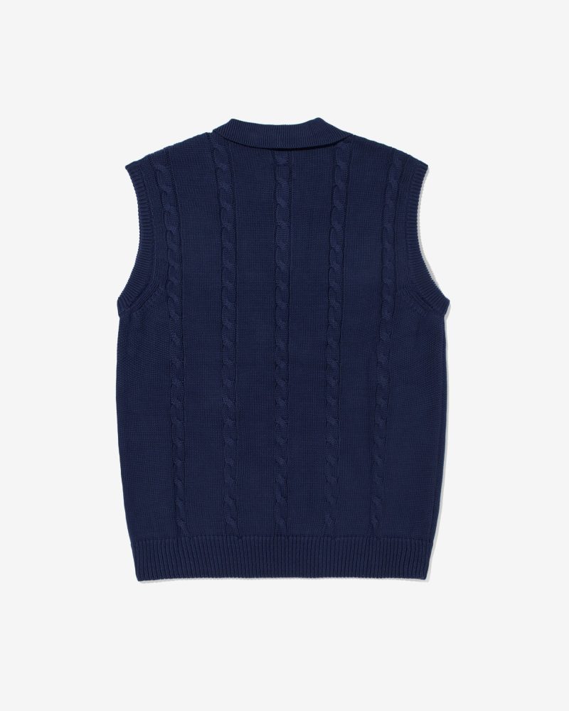 SW062SS24 COTTON CABLE KNIT VEST 0322