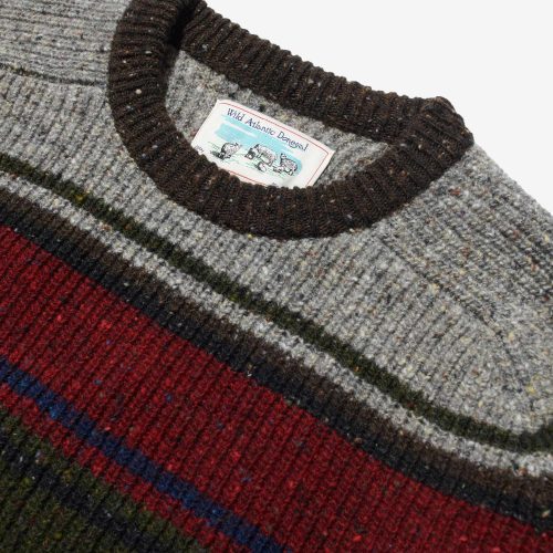 SW075FW24 STRIPED DONEGAL SHAKER SWEATER 0213