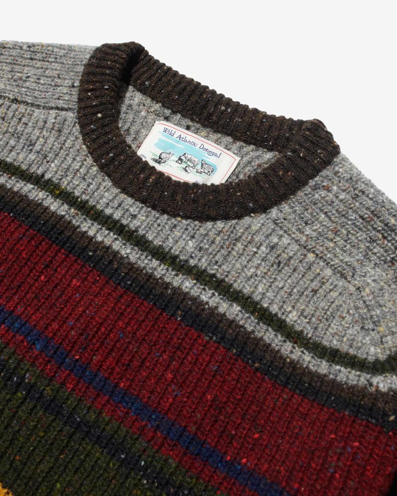 SW075FW24 STRIPED DONEGAL SHAKER SWEATER 0213