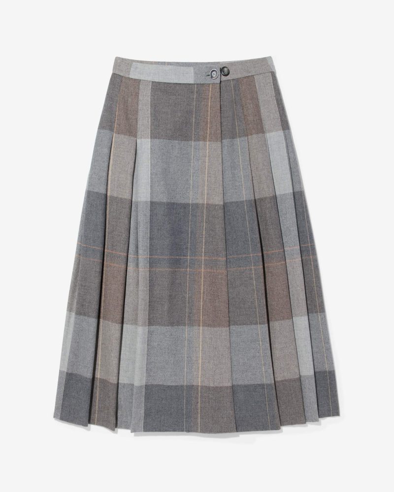 WS003FW24 WOOL PLEATED WRAP SKIRT 0008