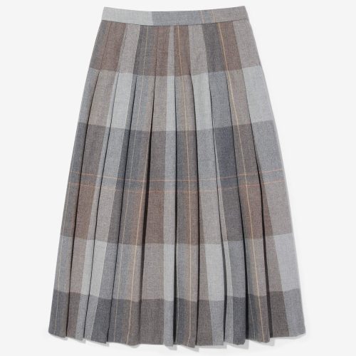 WS003FW24 WOOL PLEATED WRAP SKIRT 0011