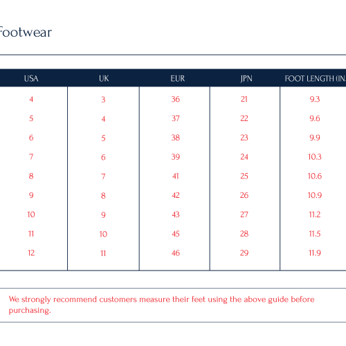 sizechart A10FW19