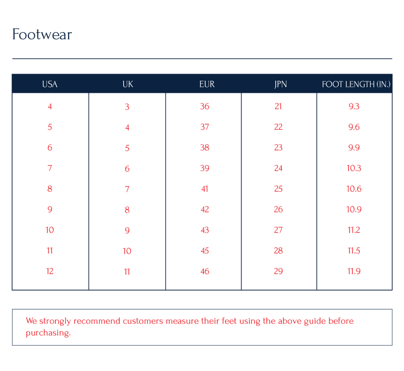 sizechart A9FW19 1