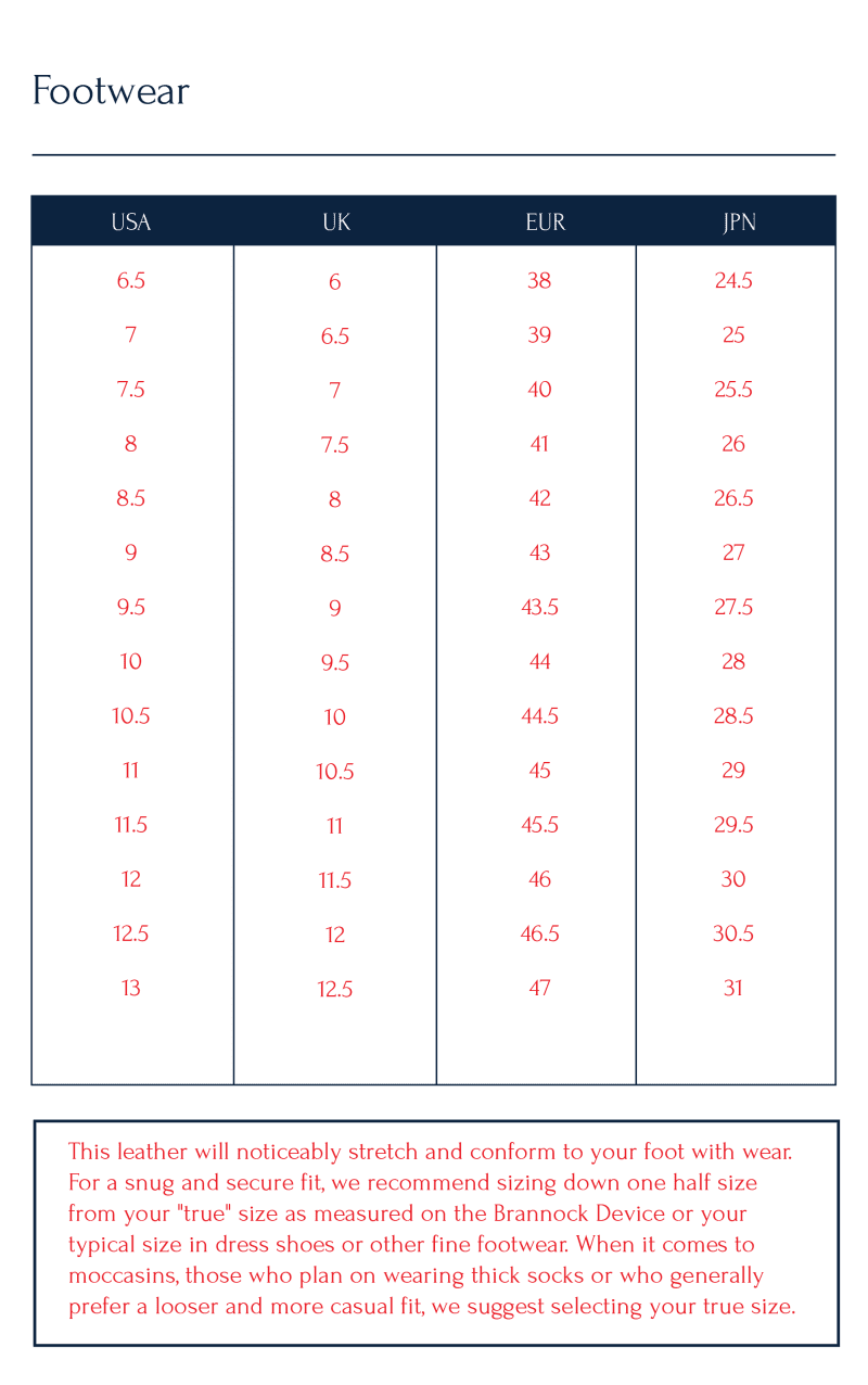 sizechart FW005FW21