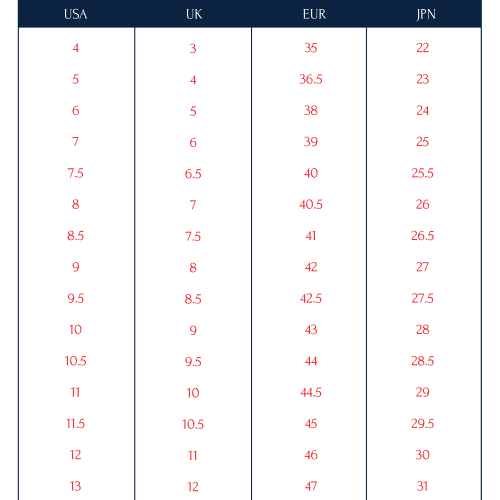 sizechart FW037FW23