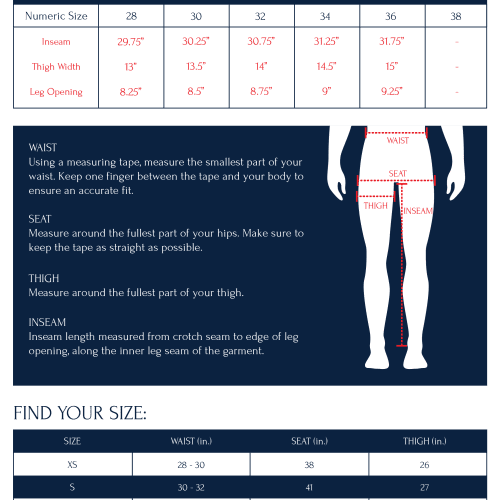 sizechart P055SS23 BOTTOMSW ELASTICWB